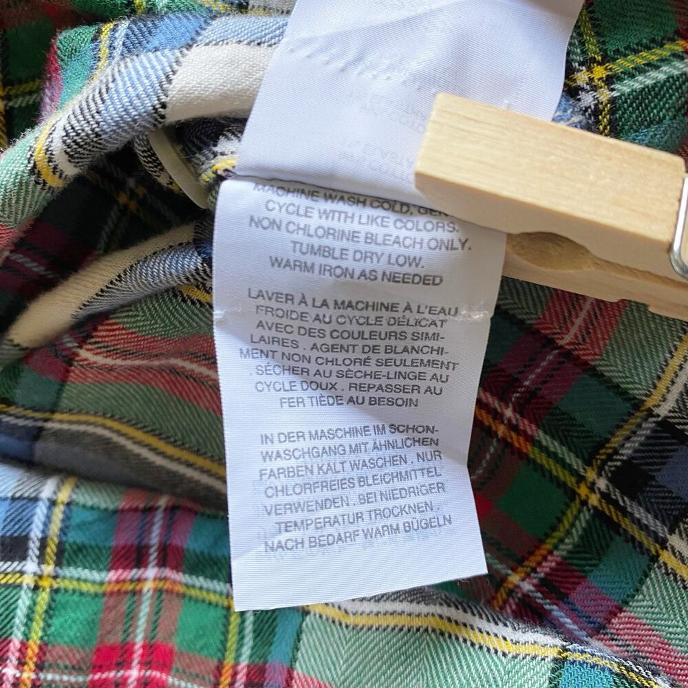 J.Crew Camp Shirt Womens 4 Green Blue Red Plaid Long Sleeve Button Up Pockets - Picture 8 of 9